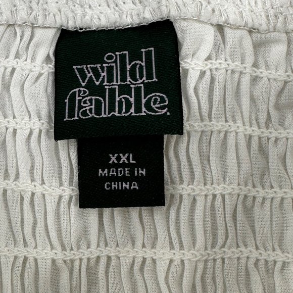 Wild Fable Women's Size XXL V-Neck Floral Bohemian Top White New With Tags - Picture 5 of 12